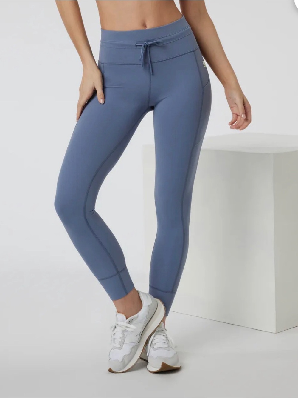 Vuori Blue High-Rise Drawstring Leggings